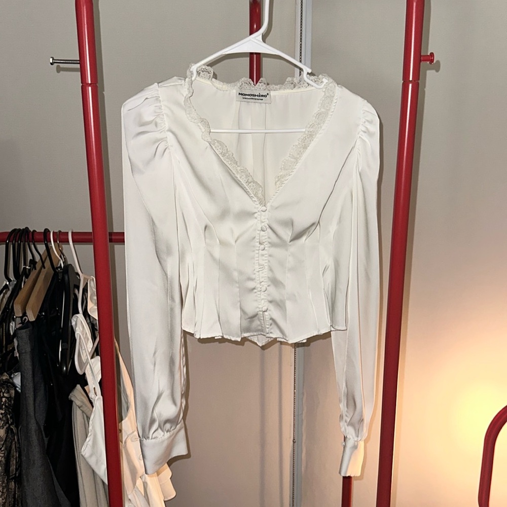 White blouse with a flattering fit
